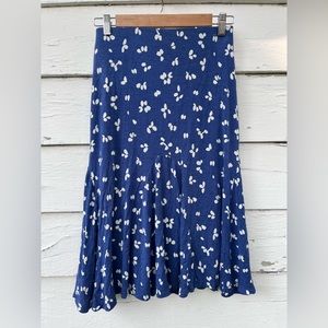 Boden Fit Flare Blue Patterned Skirt Size 4 R small